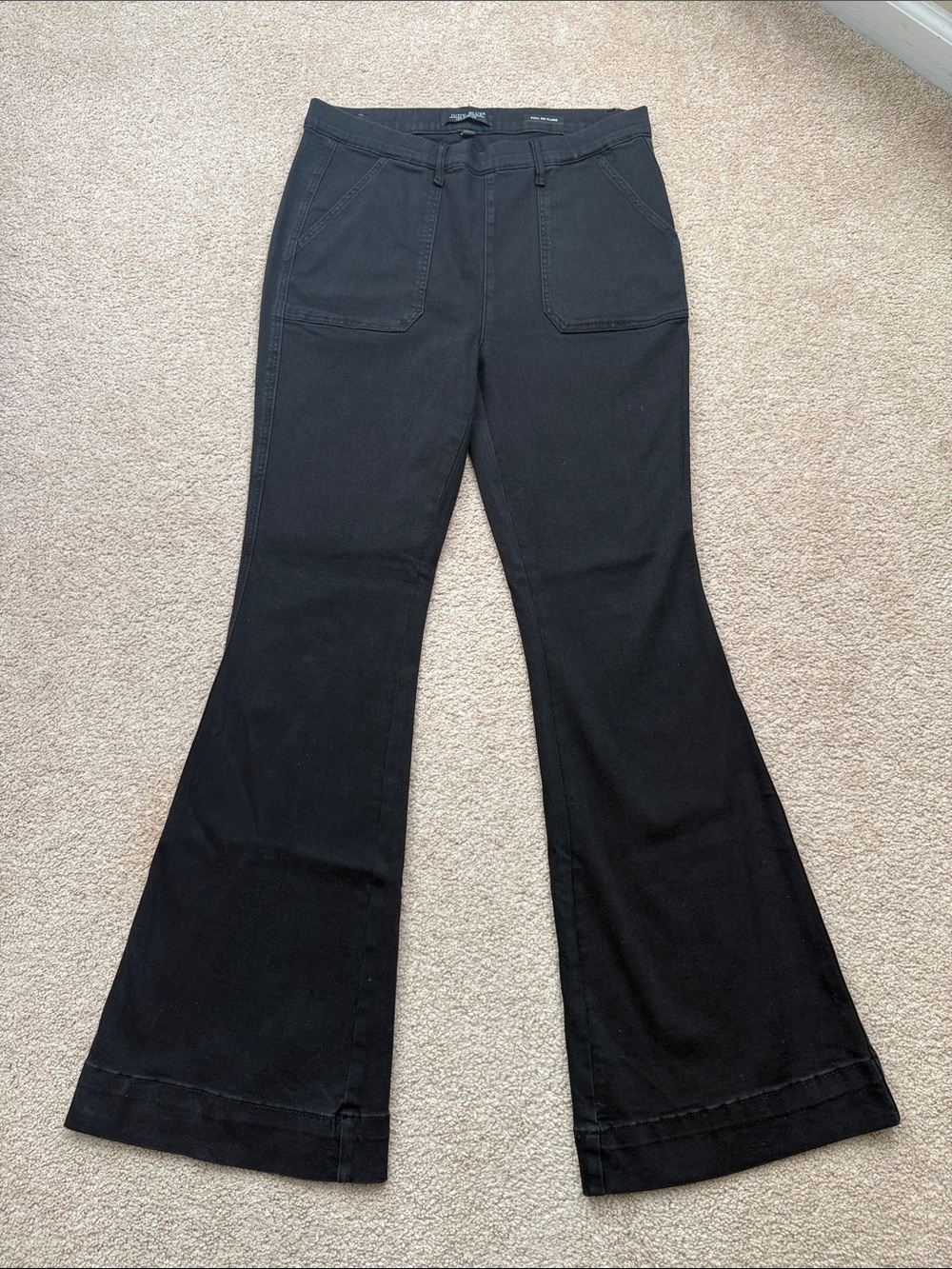 Judy Blue High Waist Black Wash Pull On Flare Denim Jeans Size 15/32